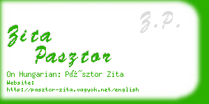 zita pasztor business card